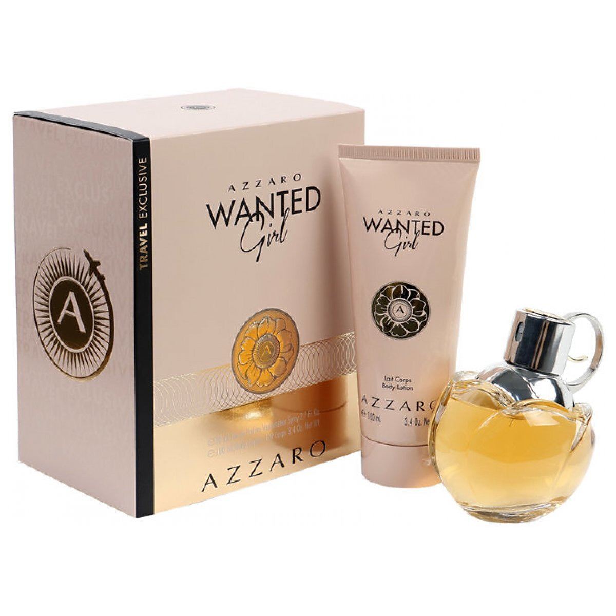 Azzaro Wanted Girl For Women set Eau De Parfum 2.7oz & Body Lotion 3.4oz