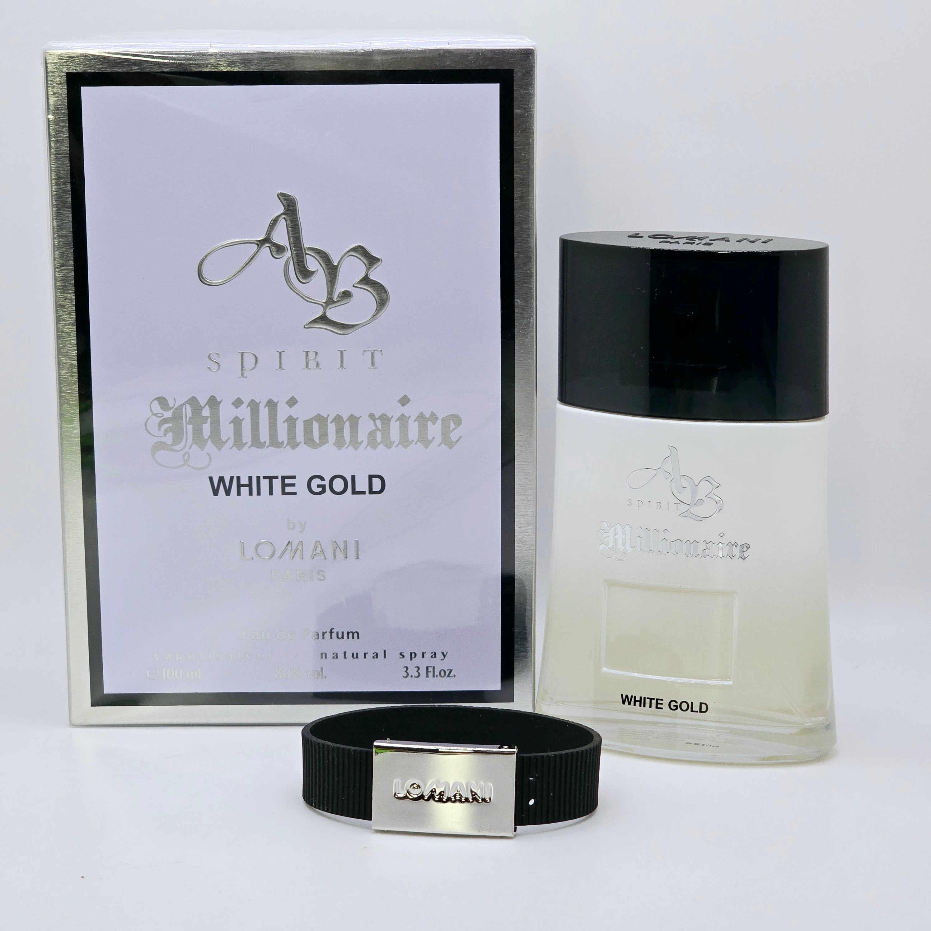 AB-Millionaire White Gold By Lomani For Men Eau de Parfum 3.3oz