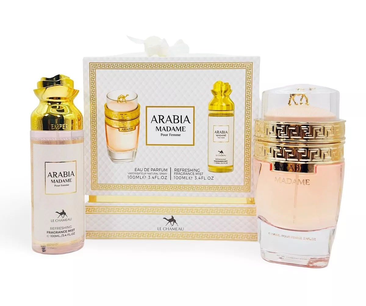 2in1 Gift Set Arabia Madame Pour Femme EDP Perfume By Emper Le Chameau