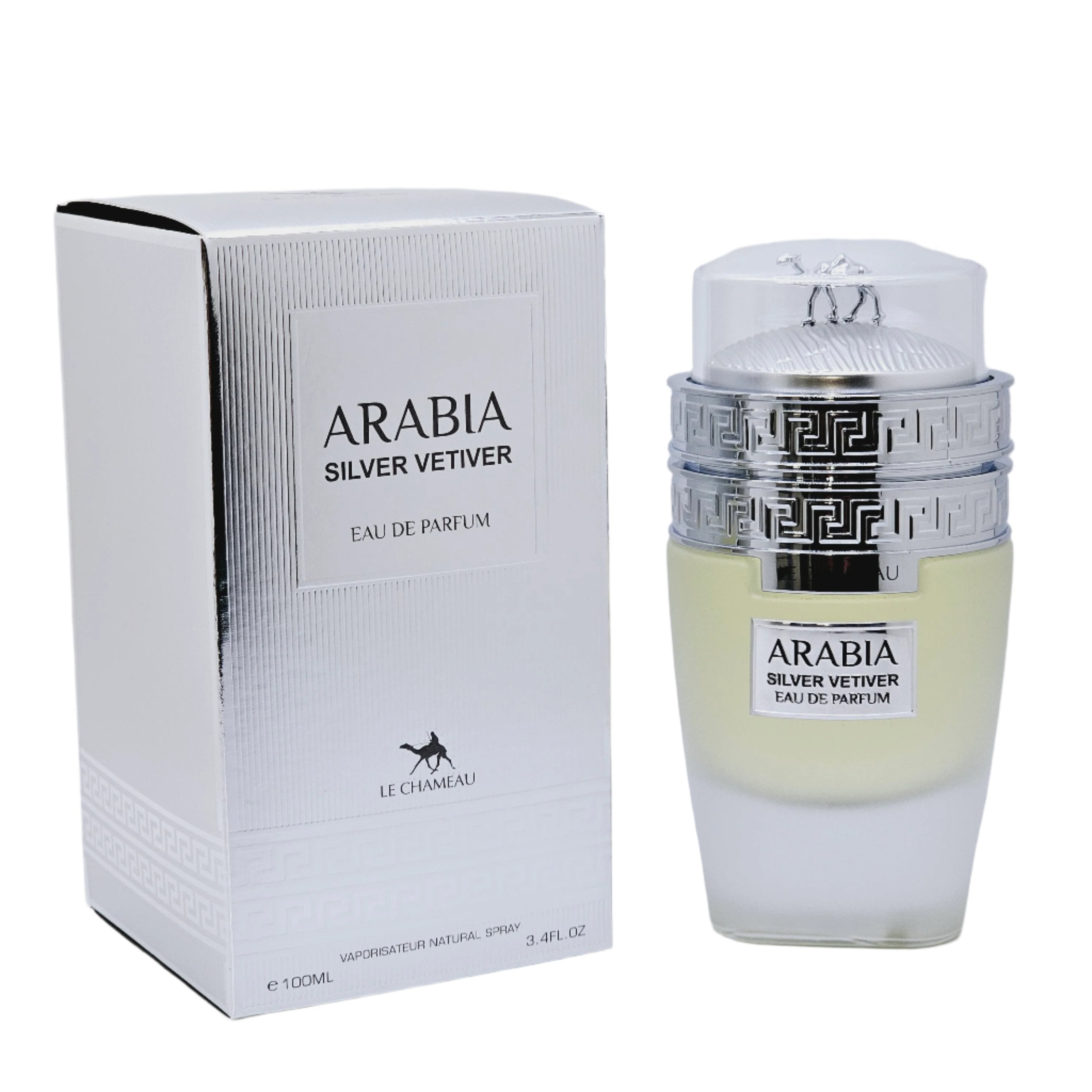 Arabia Silver Vetiver For Men by Le Chameau Emper Eau de Parfum 3.4oz/100ml