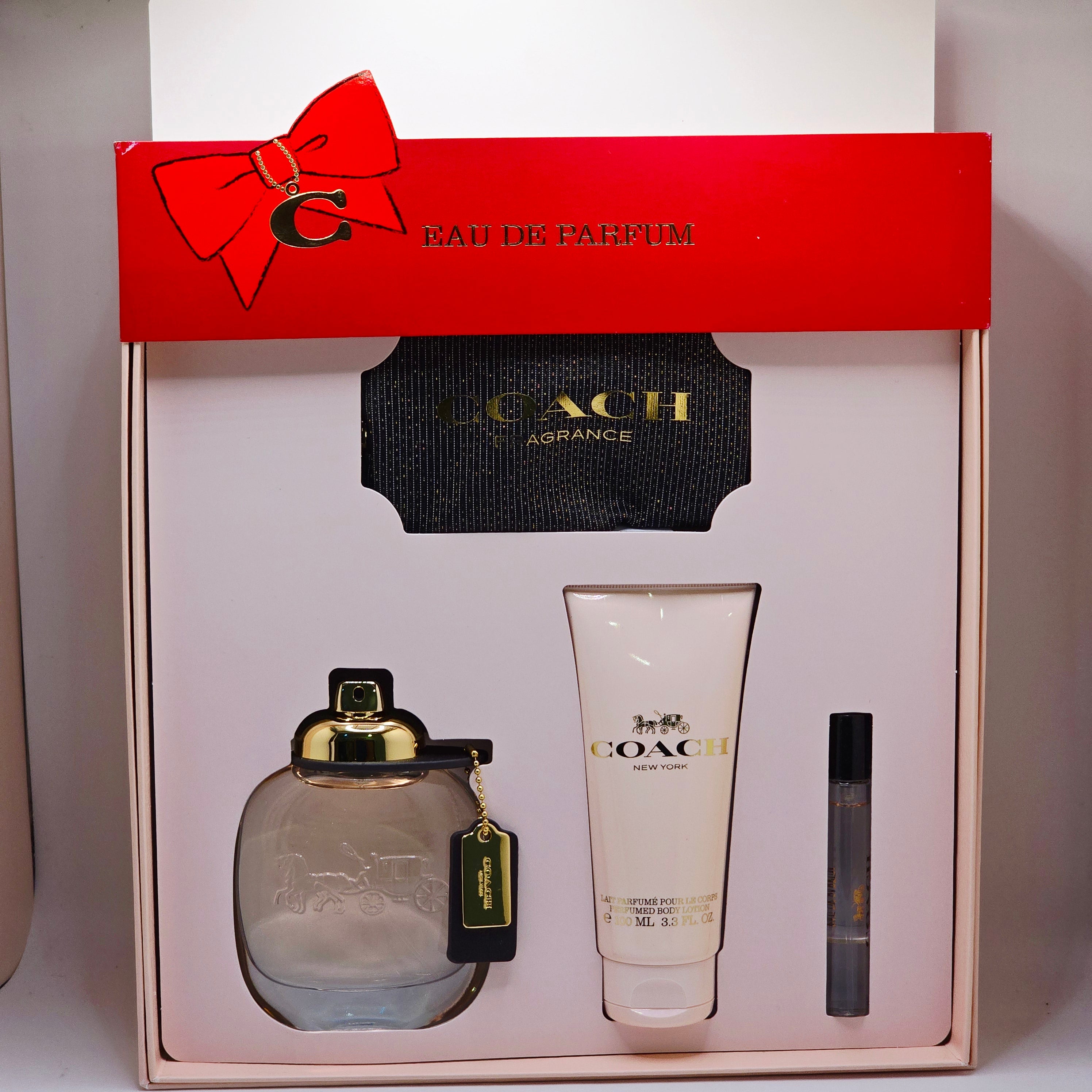 Coach Eau De Parfum Gift Set for Women – EDP 3 oz + Lotion + Travel