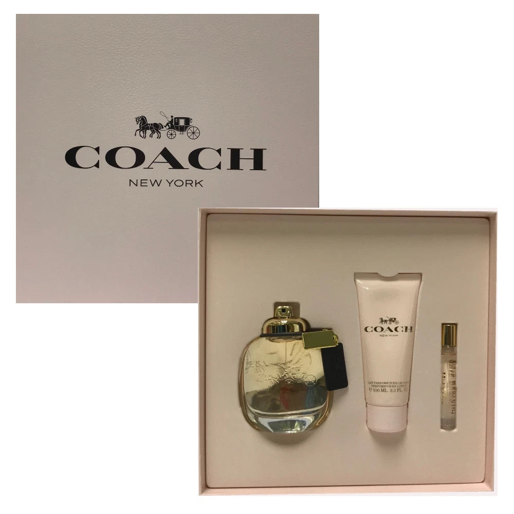 Coach Eau De Parfum Gift Set for Women – EDP 3 oz + Lotion + Travel