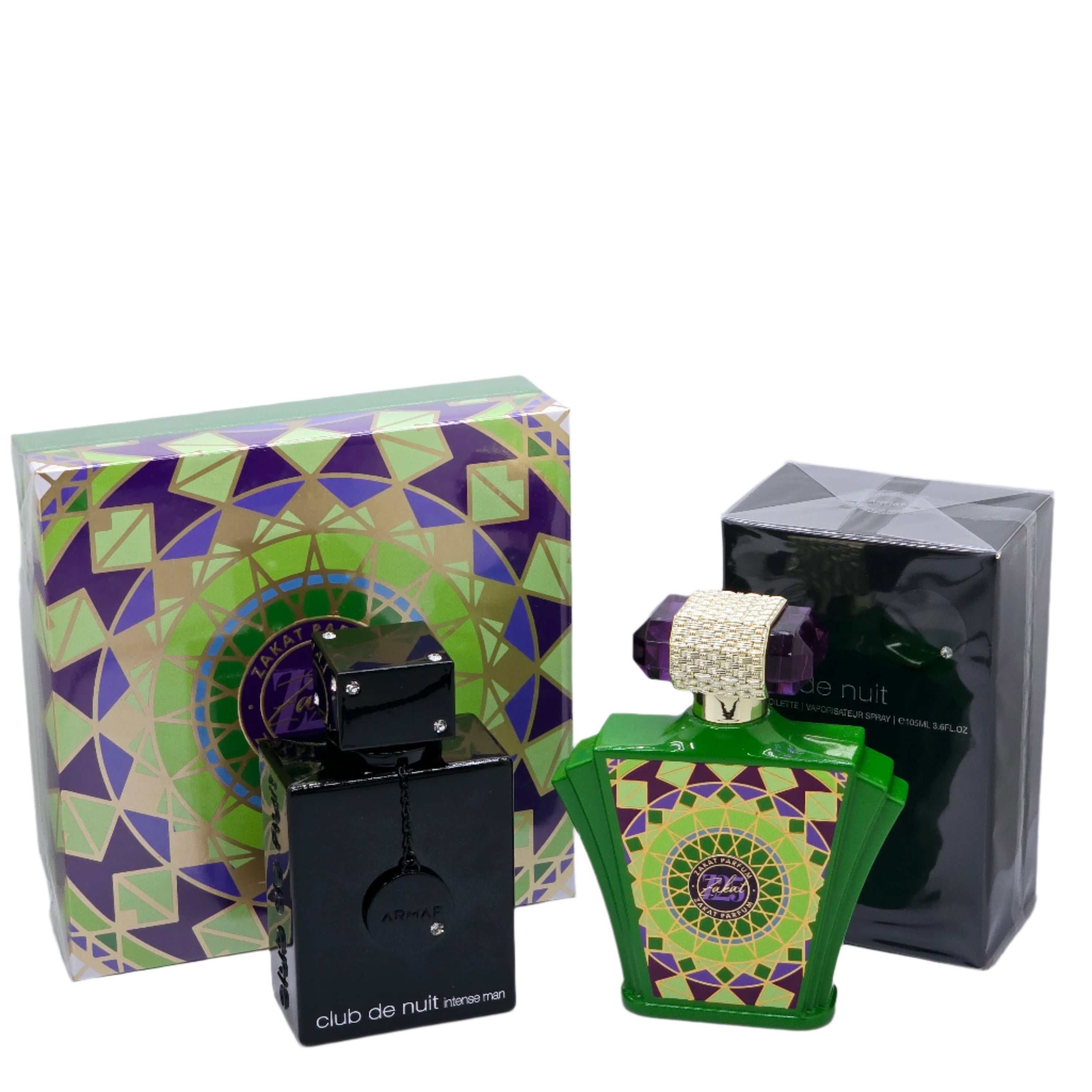 Combo Set Club De Nuit Intense Men (LA BESTIA NEGRA)3.6oz/105ml Z 25 By Zakat Unisex Eau De Parfum 3.4oz/100ml