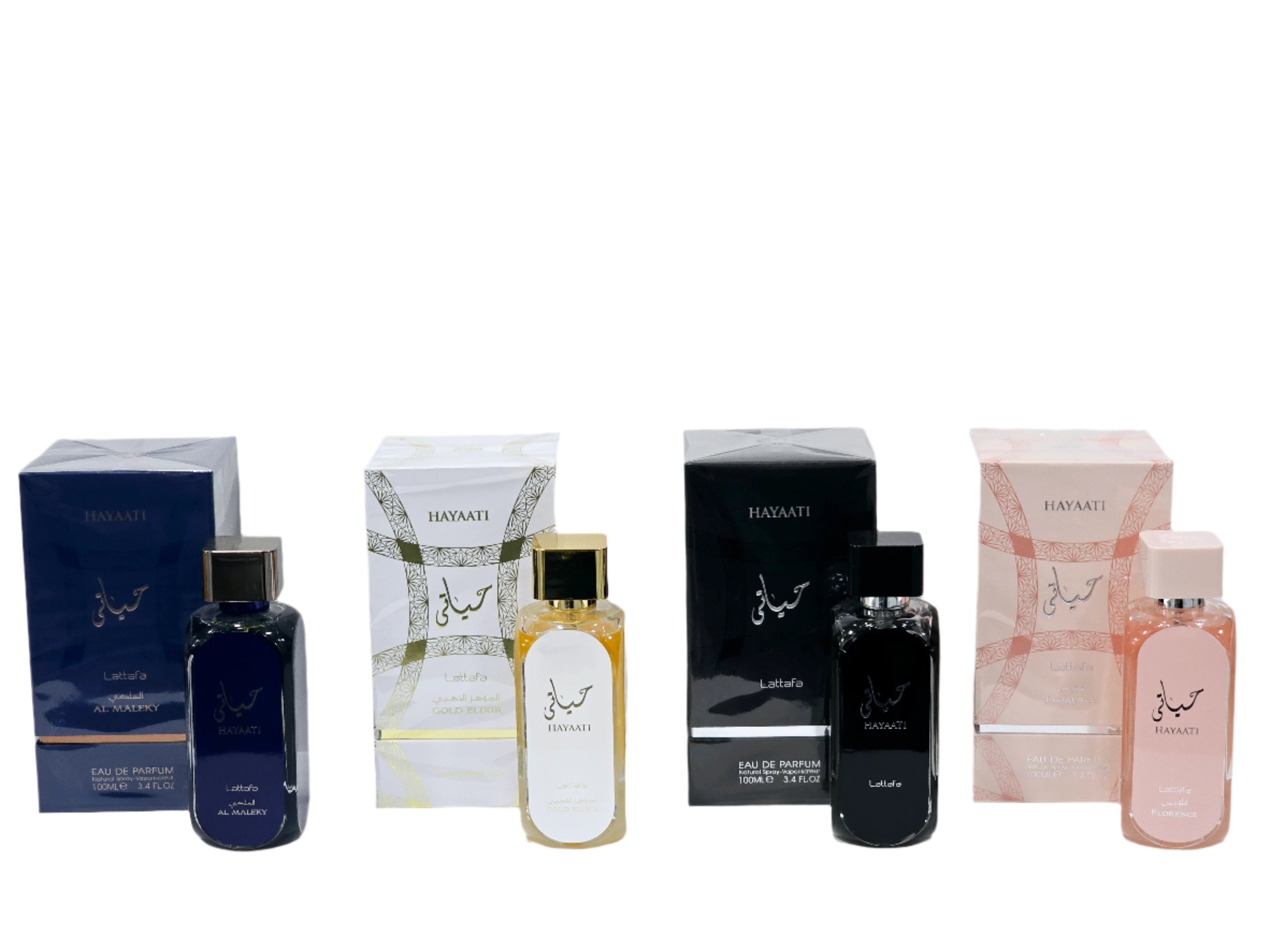 Combo Set Hayaati Gold Elixir Florence & Al Maleki By Lattafa 3.4oz/100ml