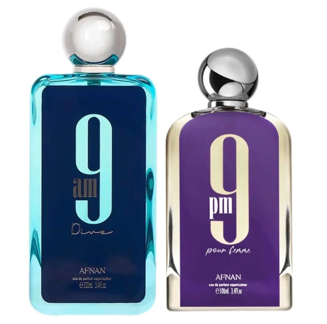 Mega Combo Afnan 9AM Dive 9AM Pour Femme 9PM Pour Femme 9AM 9PM Men Eau De Parfum 3.4oz/100ml - Image 26