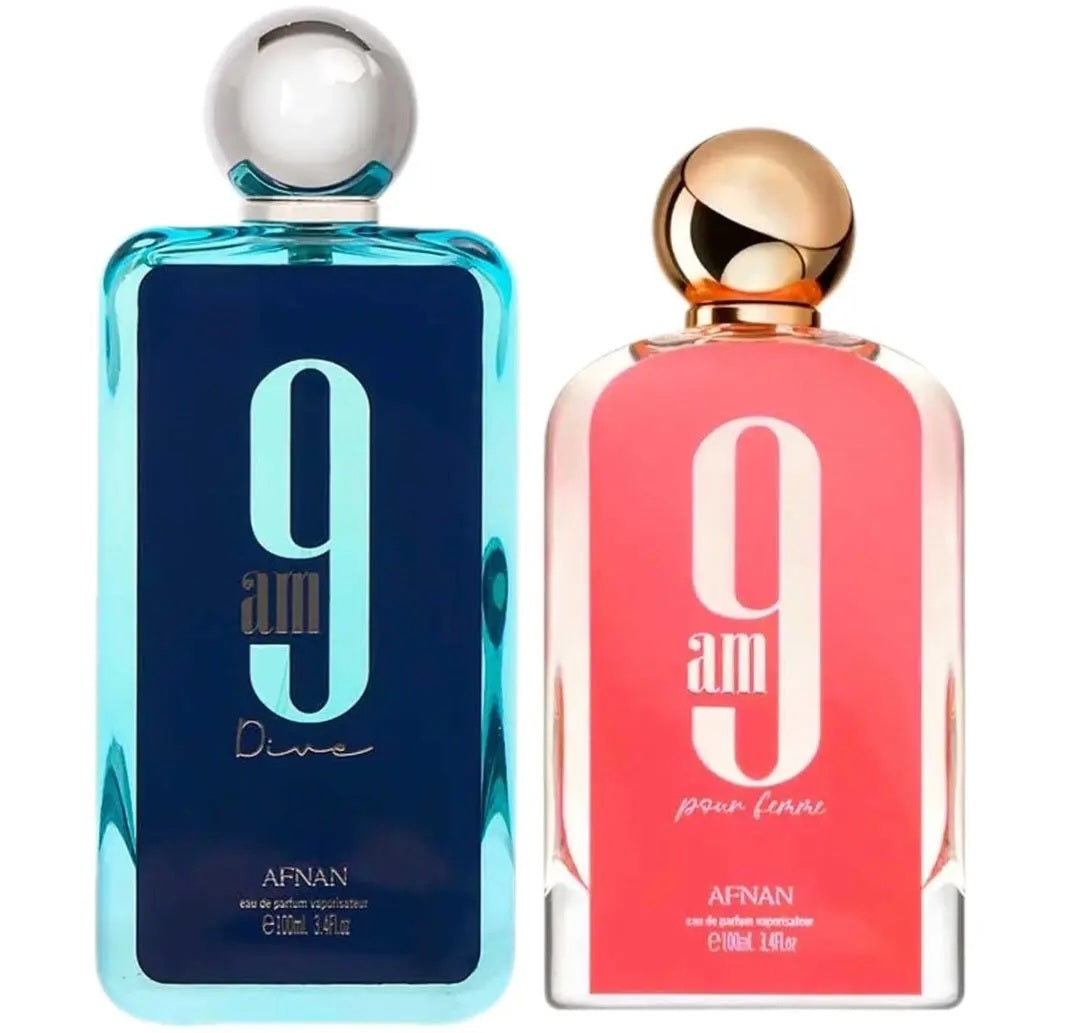 Mega Combo Afnan 9AM Dive 9AM Pour Femme 9PM Pour Femme 9AM 9PM Men Eau De Parfum 3.4oz/100ml - Image 23