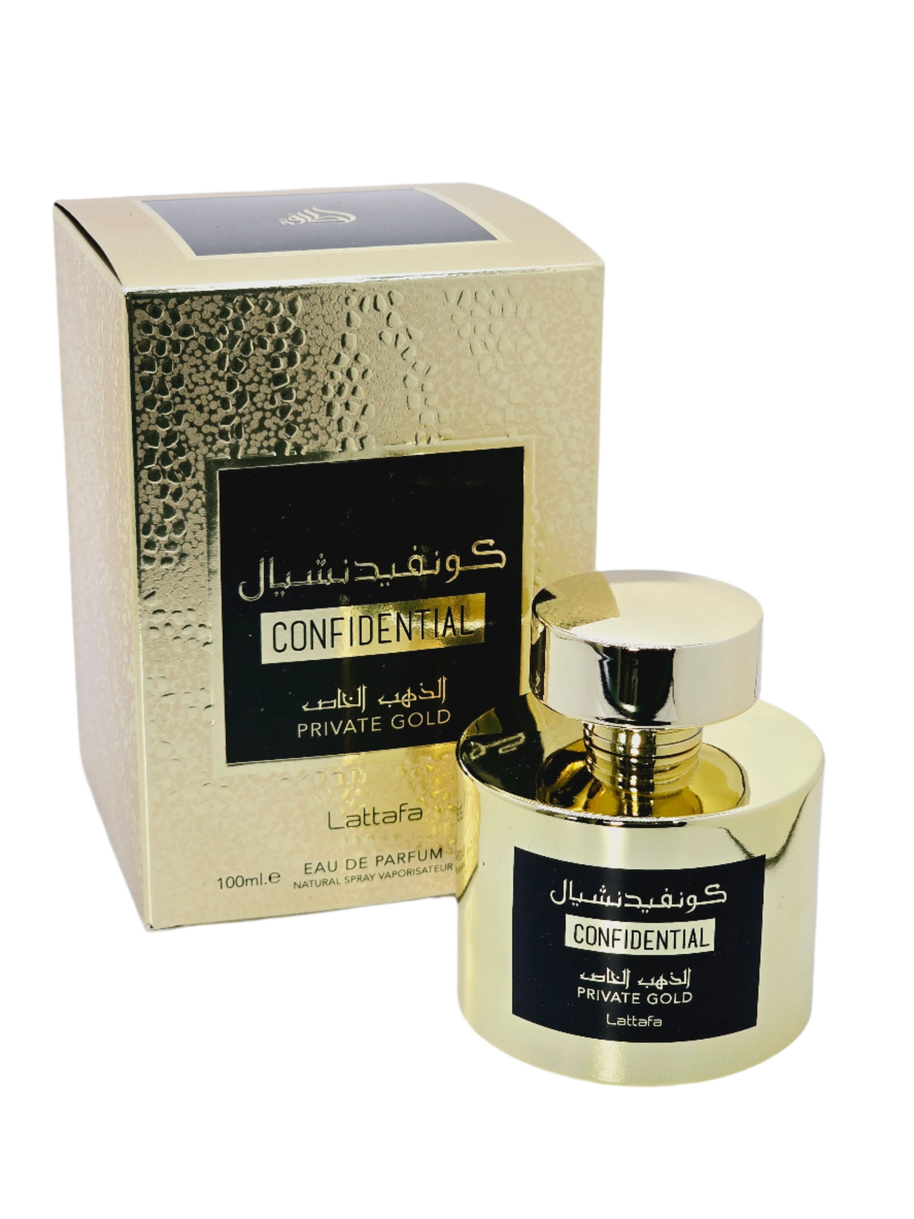 Confidential Private Gold Eau De Parfum Unisex By Lattafa 3.4oz/100ml