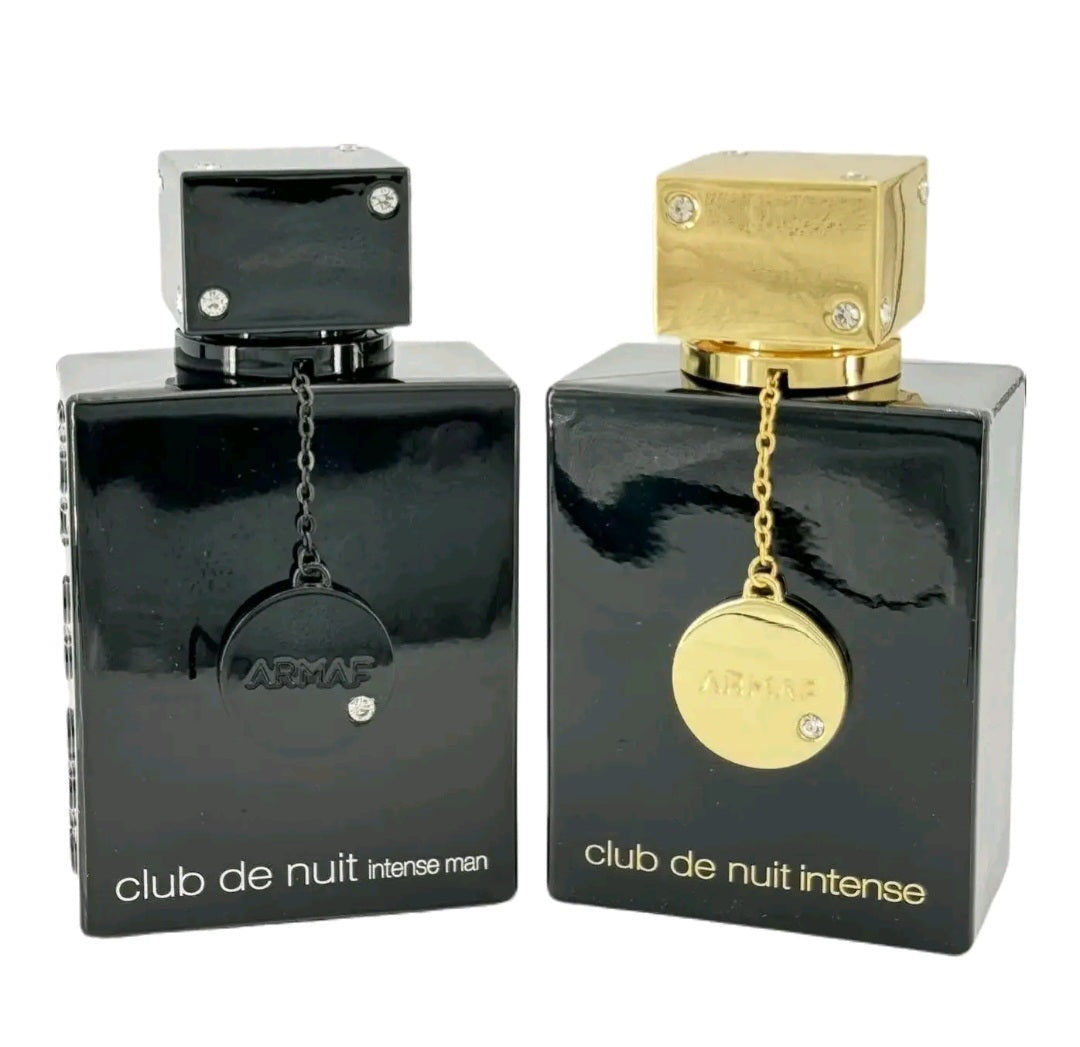 Couple Combo Set Club De Nuit Intense Men La Bestia Negra Eau De Toilette & Club De Nuit Intense Women Eau De Parfum 3.6oz/105ml