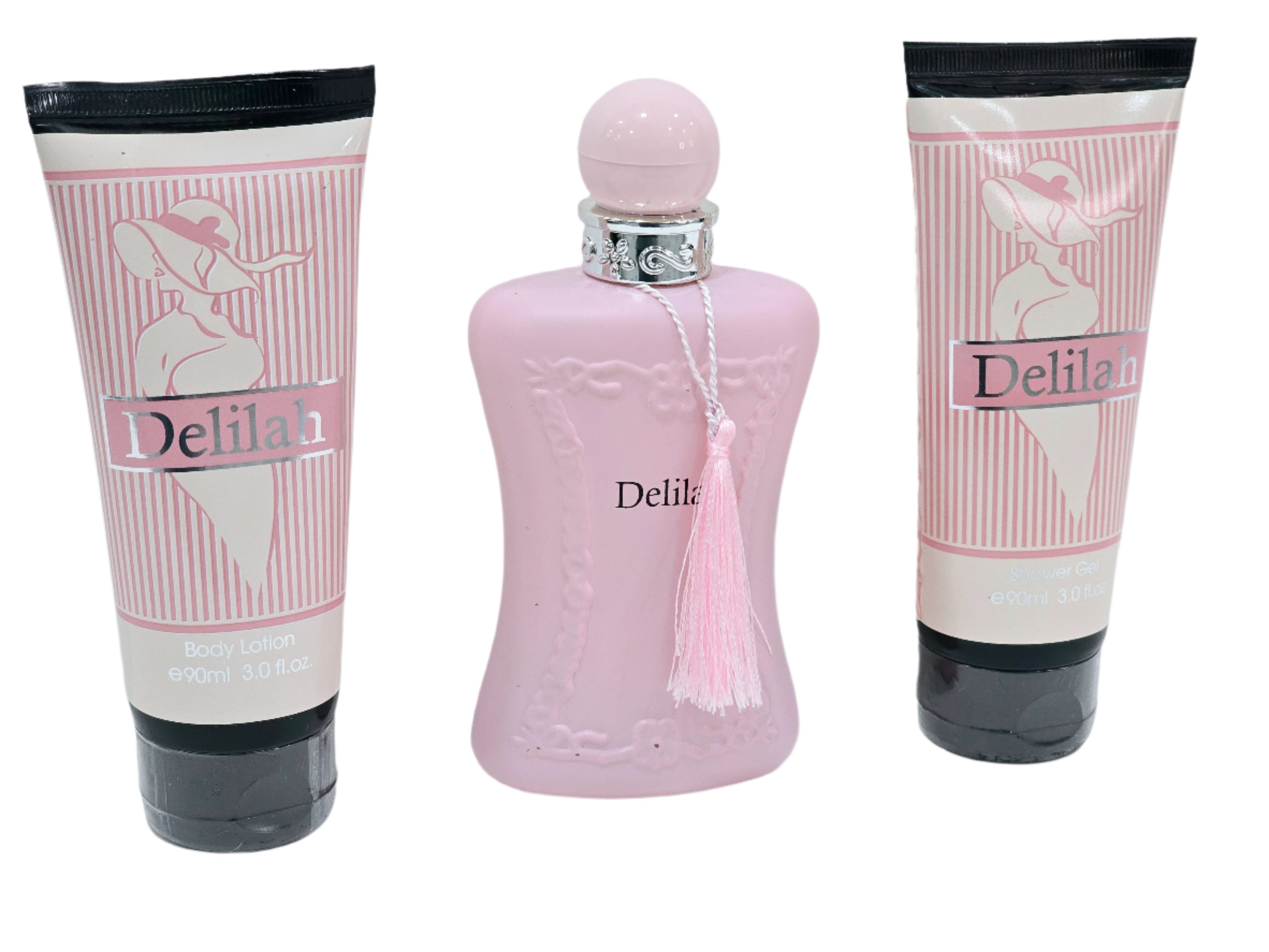 Delilah Gift Set Fragrance Couture For Women Floral Scent Womens Perfume 3.4oz Body Lotion 3.0oz Shower Gel 3.0oz