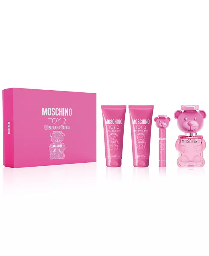 Moschino Toy 2 Bubble Gum Women’s 4-Piece Gift Set – EDT Spray, Body Lotion, Shower Gel