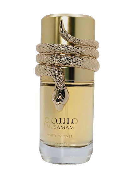 Musamam White Intense By Lattafa Unisex 3.4oz/100ml Citrus Woody Sweet Coconut Amber Yellow Floral - Image 3