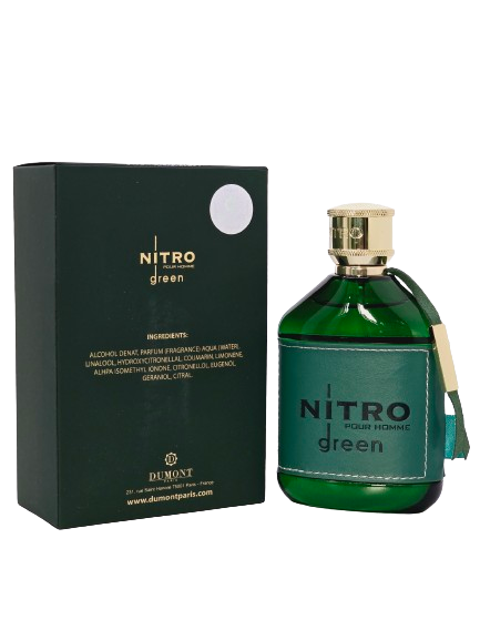 Travel Sample Tester 5ML Nitro Green Eau De Parfum By Dumont For Men Amber Woody Warm Spicy Powdery Vanilla Fresh Leather Lavender - Image 12