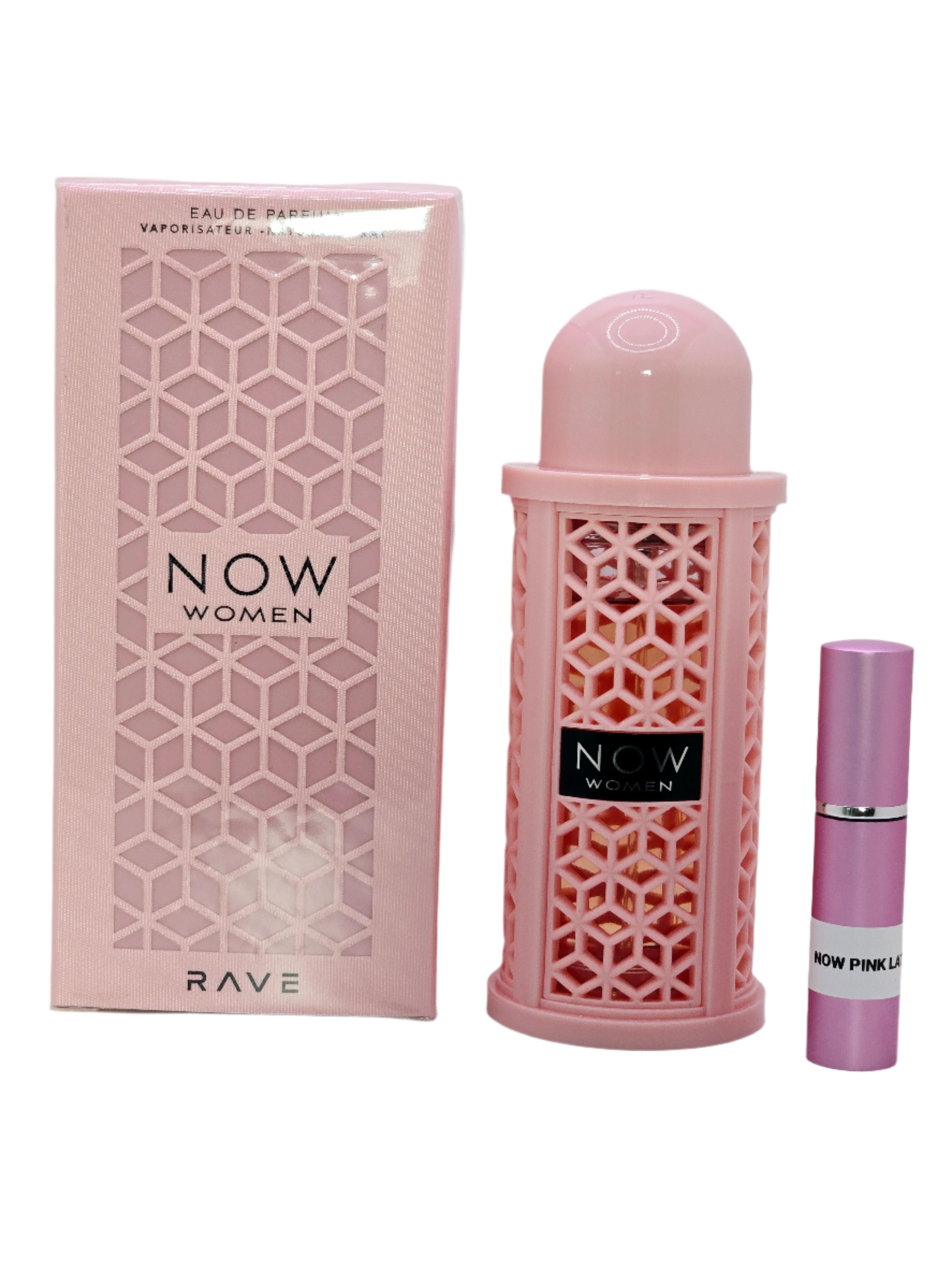 Travel Sample Tester 5ML/ Full Size 3.4oz/100ml Now Pink By Lattafa For Women