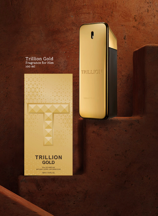 Trillion Gold Eau De Parfum 3.4 Oz: Opulent Fragrance for Men by Zoghbi – Elevate Your Scent Experience