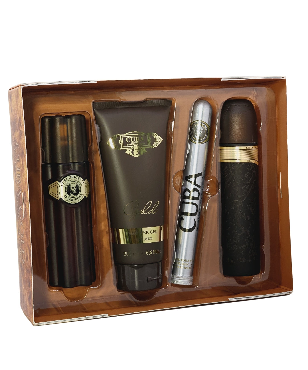 Set Cuba Gold For Men Gift Set 4 Pcs Rau De Toillete After Shave Shower Gel by New Brand