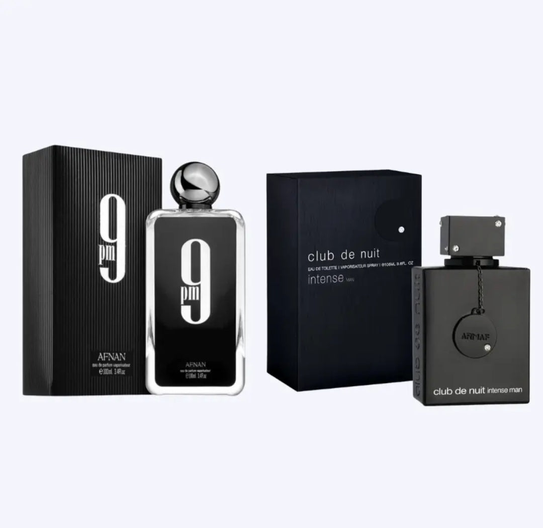Set Club De Nuit Intense Men LA BESTIA NEGRA EDT By Armaf & 9 PM By Afnan For Men EDP 3.4oz/100ml