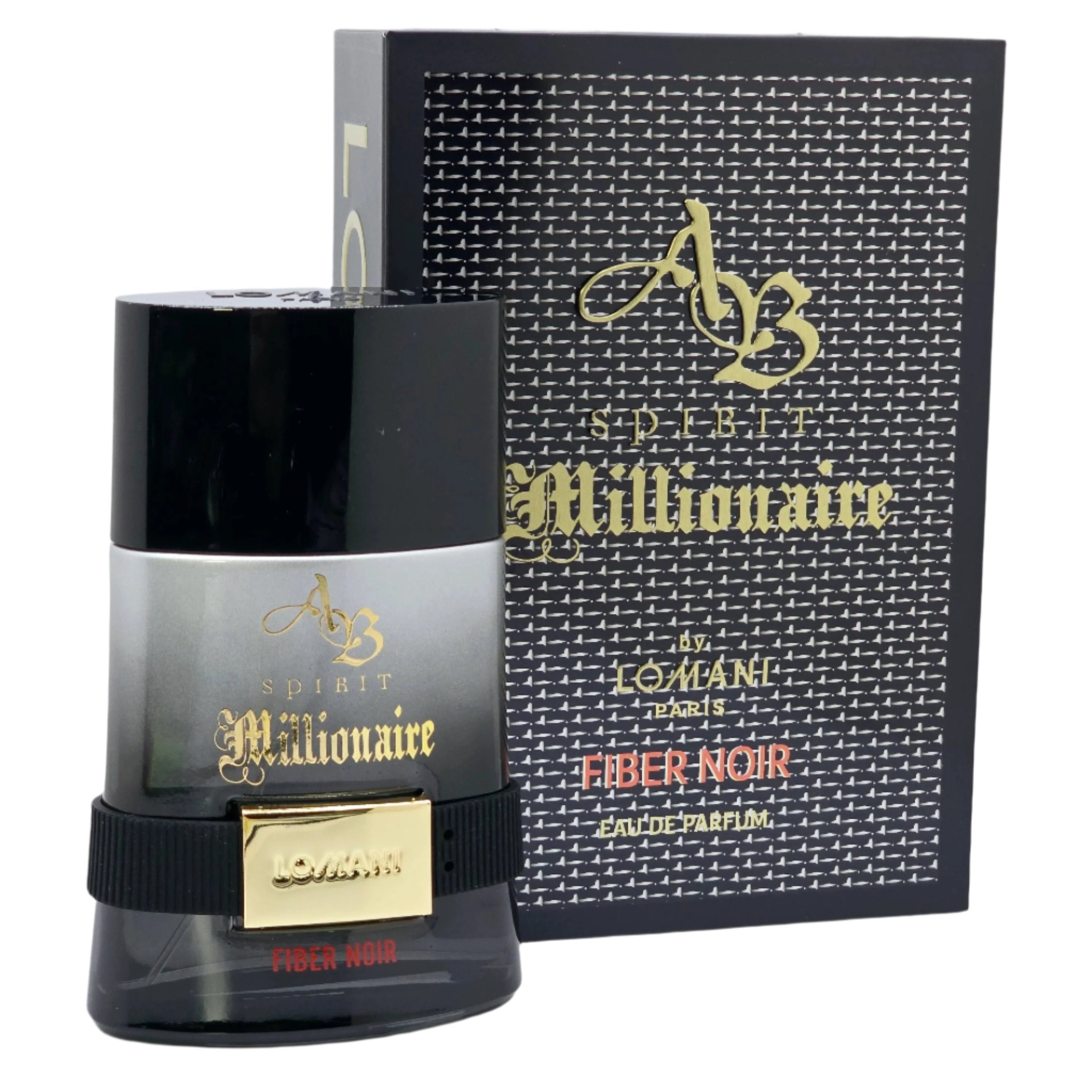 Spirit Millionaire Fiber Noir For Men Eau De Parfum By Lomani 3.4oz/100ml Aromatic Iris Woody Violet