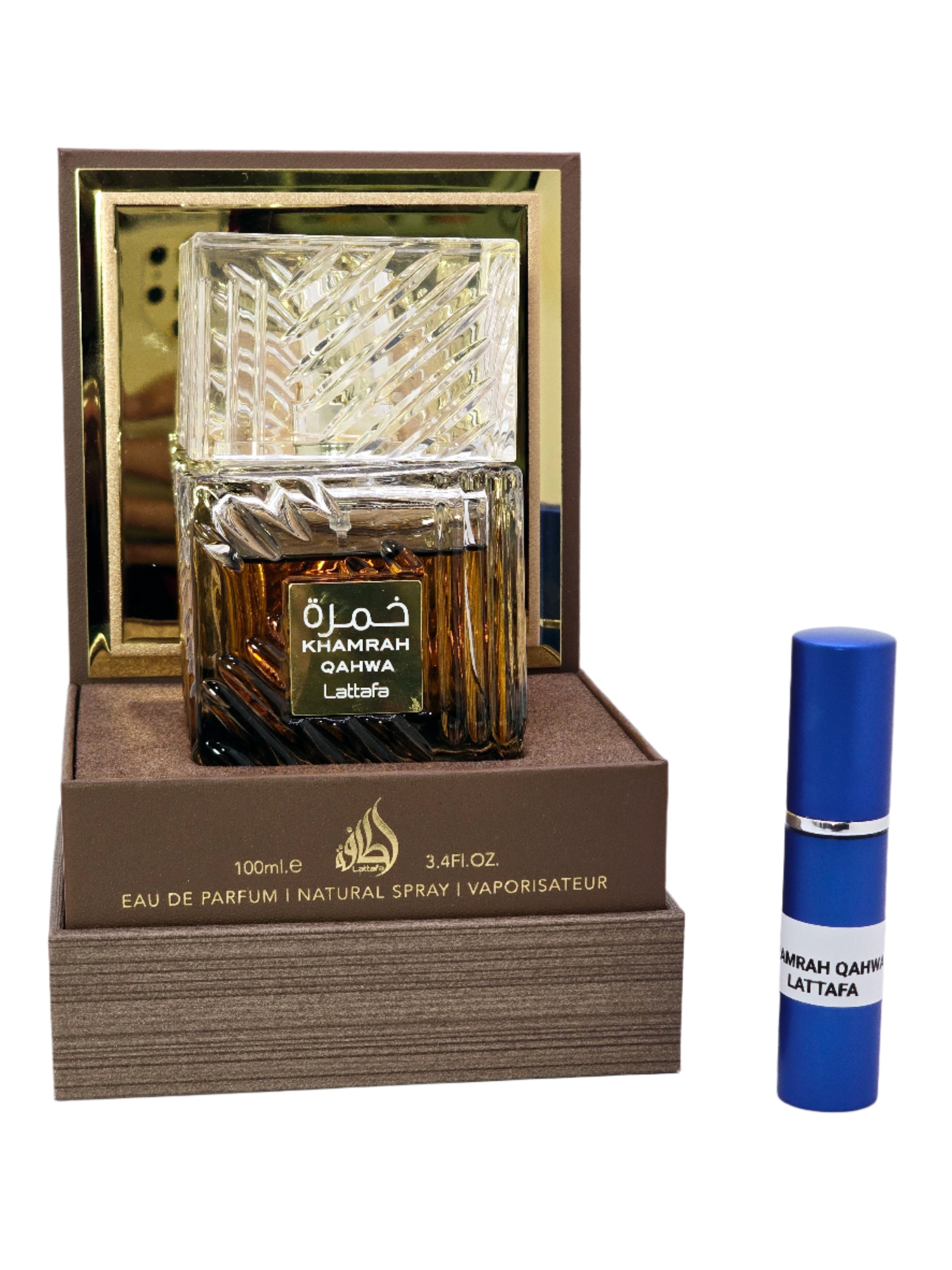 Travel Sample Tester 5ML/ Full Size 3.4oz/100ml Khamrah Qahwa By Lattafa