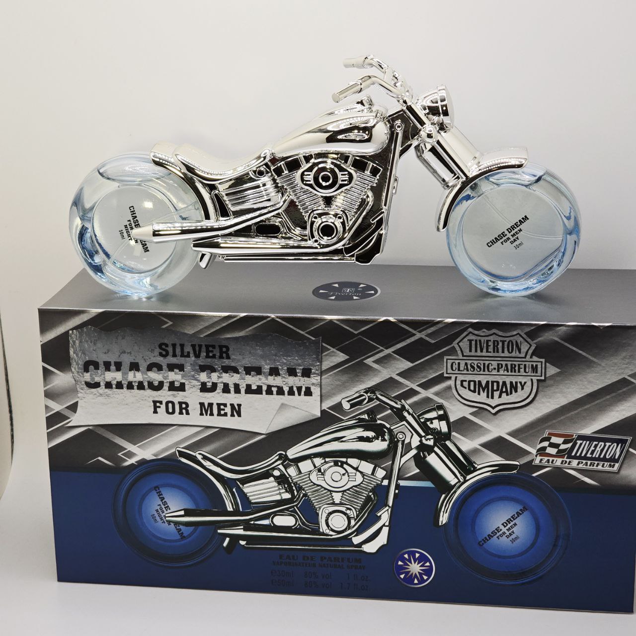 Tiverton Silver Chase Dream Motorcycle Set For Him - Image 4