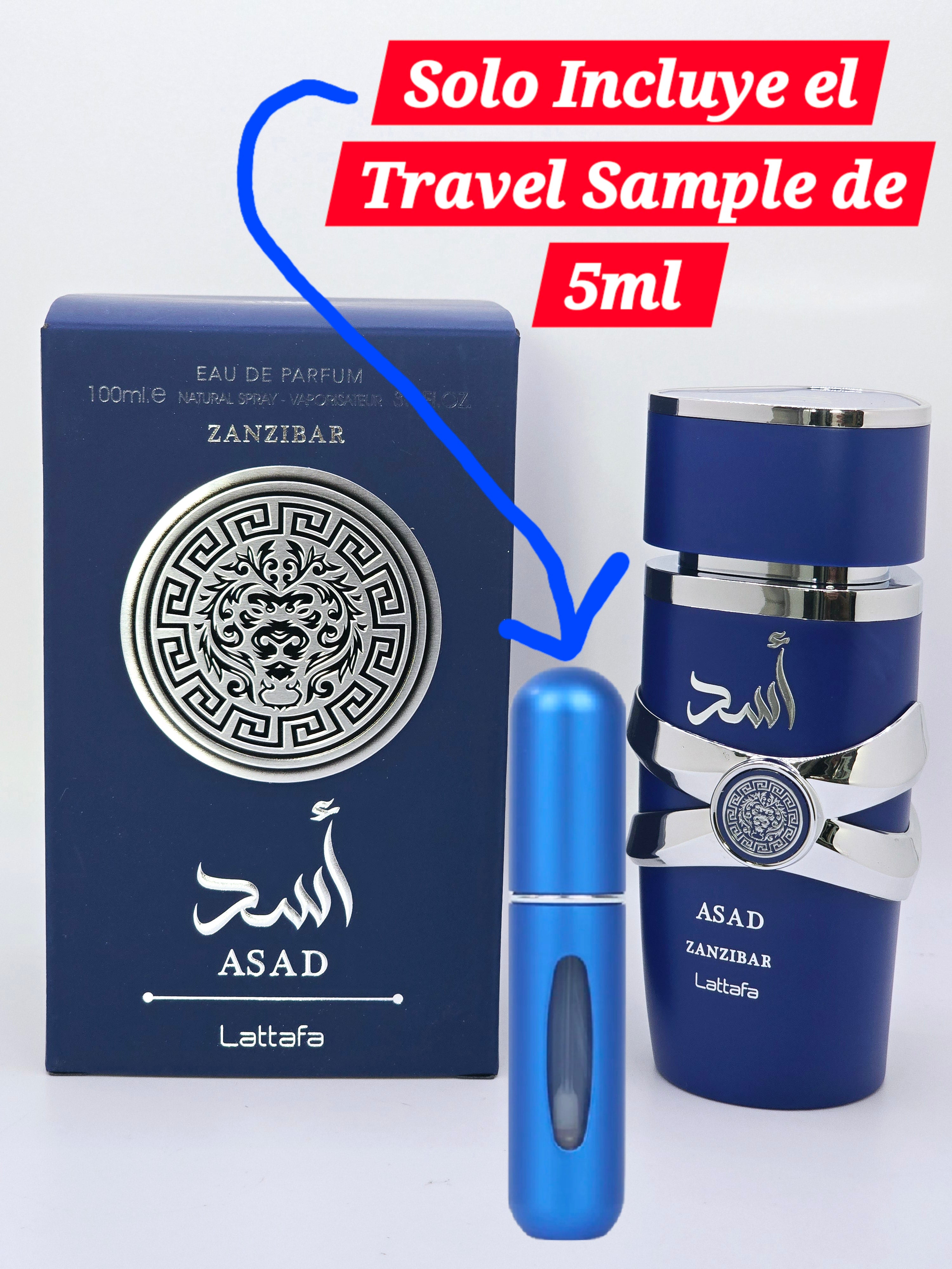 Travel Sample Tester 5 ML Asad Zanzibar Lattafa For Men Eau De Parfum Violet Lavander Vanilla