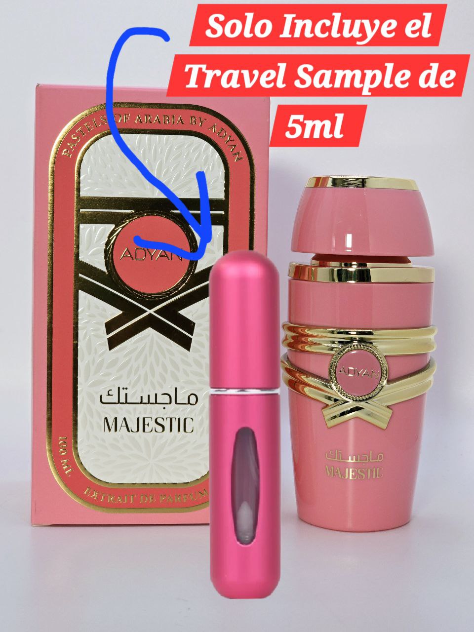 Travel Sample Tester 5ML Majestic Pastels of Arabia By Adyan Extrait de Parfum For Women Tropical Fruits Vanilla Orchid