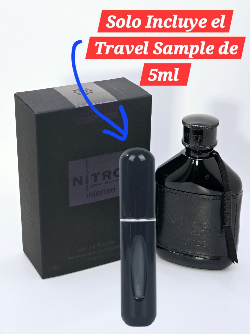 Travel Sample Tester 5ML Nitro Intense Pour Homme Eau De Parfum For Men Bergamot Poneapple Amber
