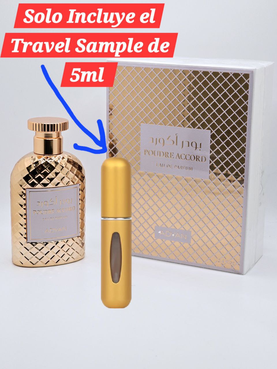 Travel Sample Tester 5ML Poudre Accord Eau De Parfum By Adyan For Women Floral Caramel Bergamot