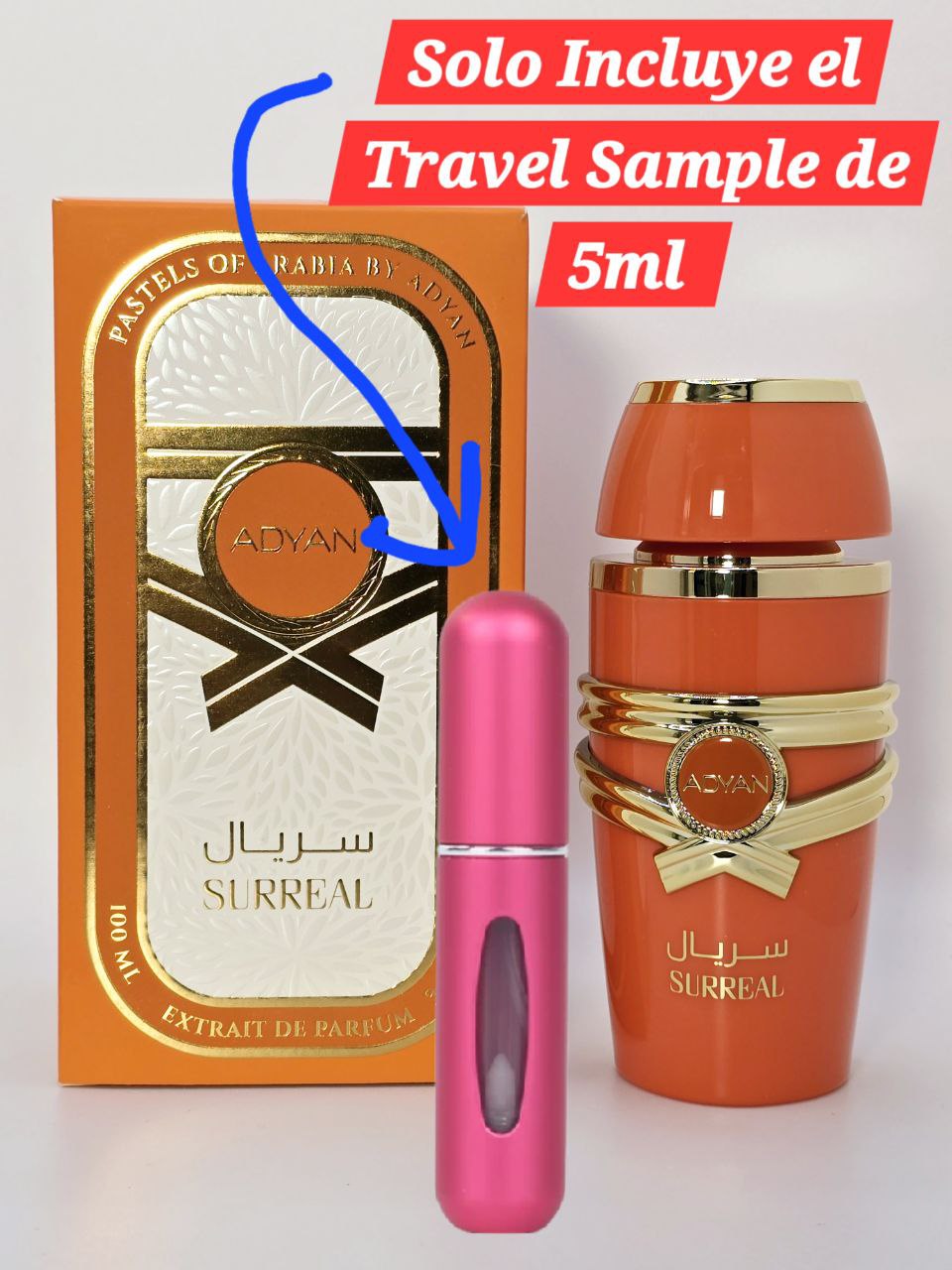 Travel Sample Tester 5ML Surreal Pastels of Arabia by Adyan Extrait de Parfum For Woman Jasmine Mango Lavender