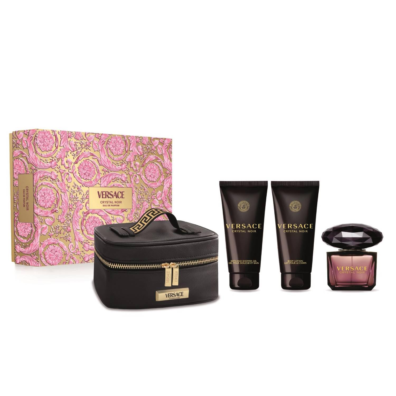 Versace Crystal Noir Gift Set for Women 3pcs + Beauty Case